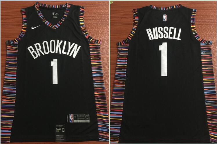 Men Brooklyn Nets #1 Russell Black Nike Game NBA Jerseys